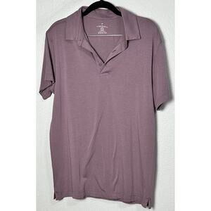 Fabletics Men’s Purple Casual Polo Shirt Short Sleeve Stretch Buttons Sz Small